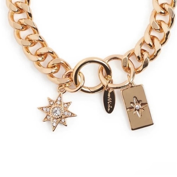 Ettika Chain Link Bracelet 14K Gold Plated Starry Charms - Picture 9 of 9